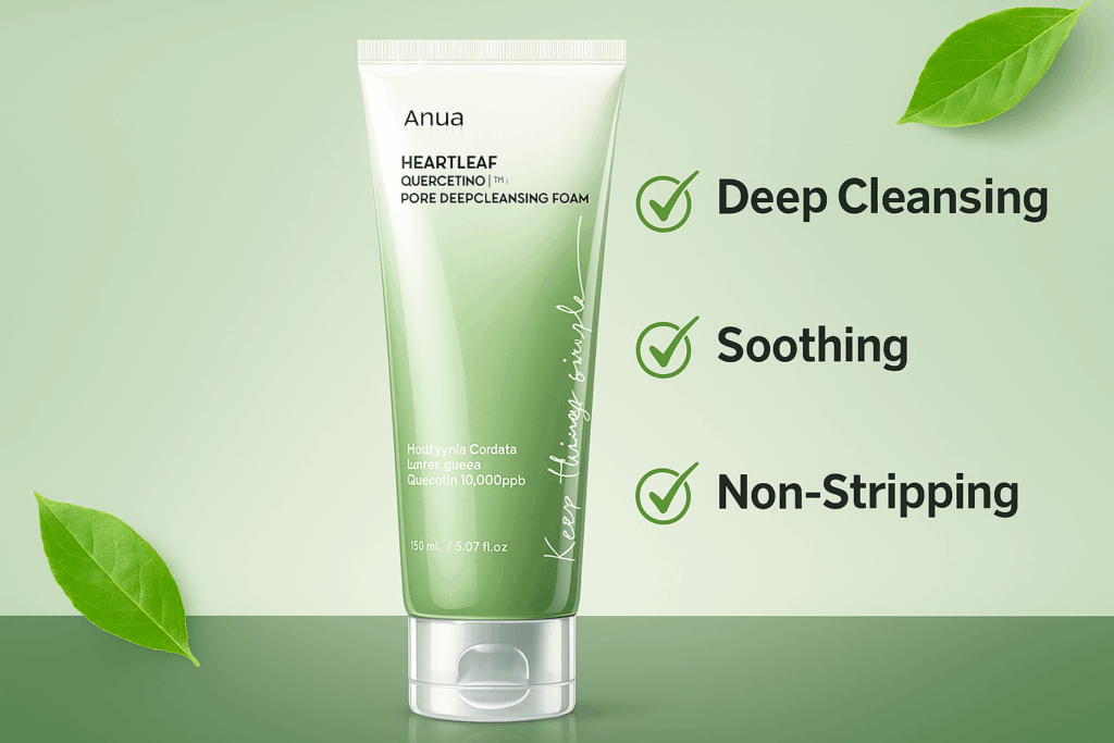 Buy Affordable Honest review: Anua heartleaf quercetinol pore deep cleansing foam in London, UK