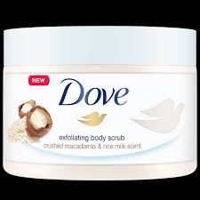 Buy Affordable Dove Exfoliating Body Polish Scrub Macadamia & Rice Milk Body Scrub 225ml in London, UK